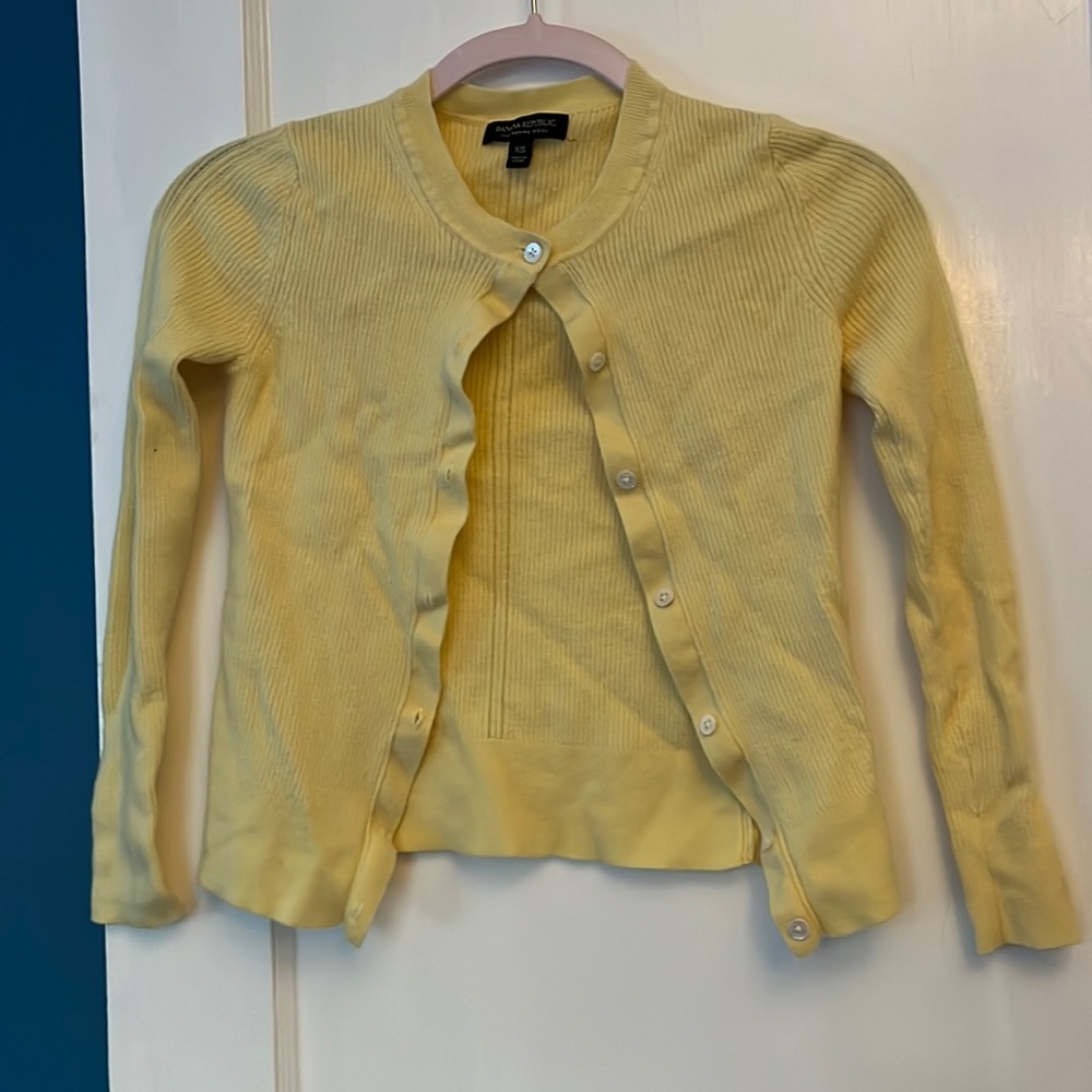 yellow Banana Republic cardigan